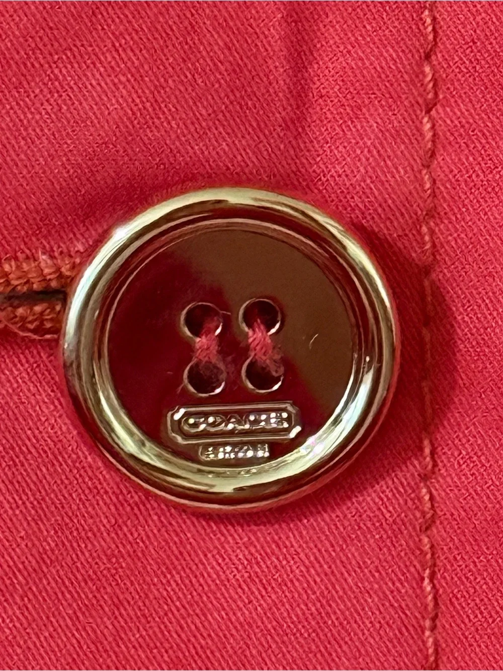 Coach Legacy/Red Double-Breasted Trench Coat with Belt
